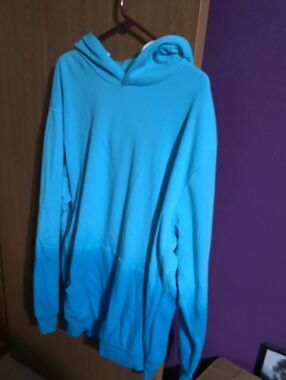 Womens Blue Hooded Sweater - Casual Pullover